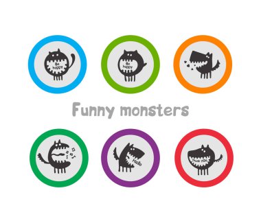 komik canavarlar ile logolar