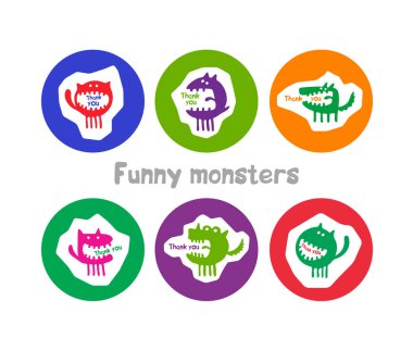 komik canavarlar ile logolar