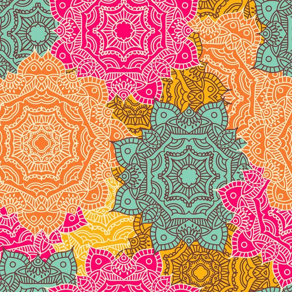 Textura sin costura vectorial con flores abstractas . — Vector de stock