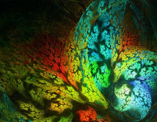 Підводний світ з коралами. Абстрактне фрактальне комп'ютерне зображення . — стокове фото