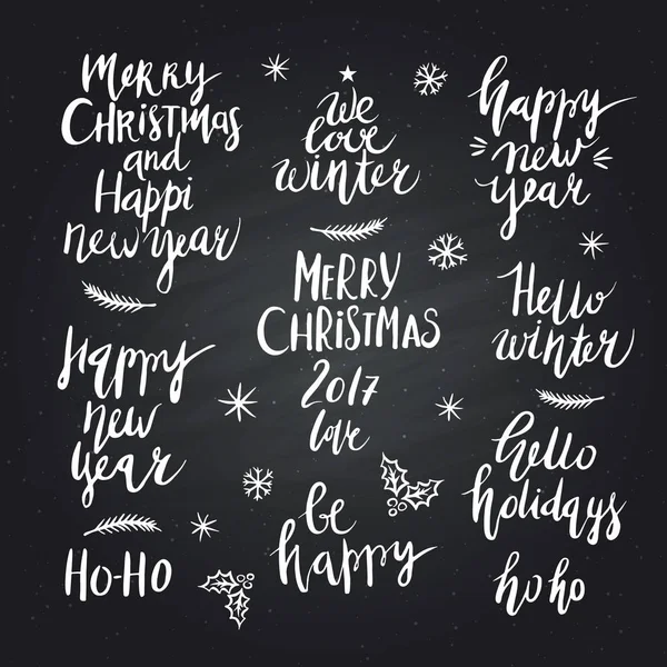 Christmas and New Year card design elements. — Stock Vector