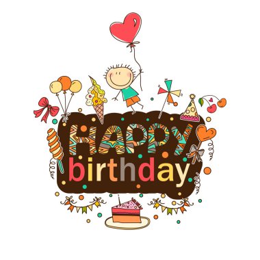 Doğum günü tebrik için poster.