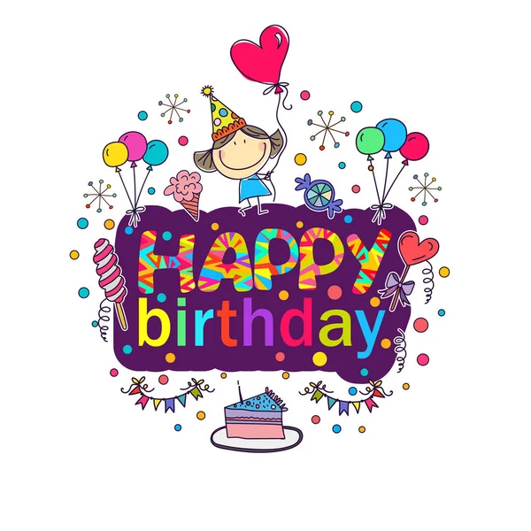 Poster for the birthday greetings. — Stock Vector