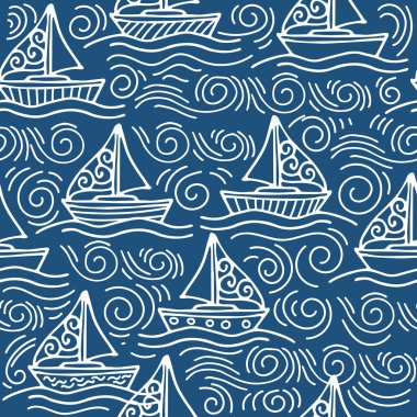 Gemi ile Seamless Modeli ve dalgalar deniz ilham verici