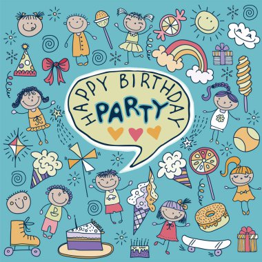 Doğum günü tebrik için poster.