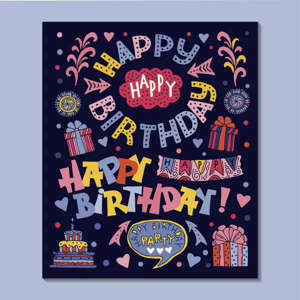 Plakat dla życzenia urodzinowe. — Wektor stockowy