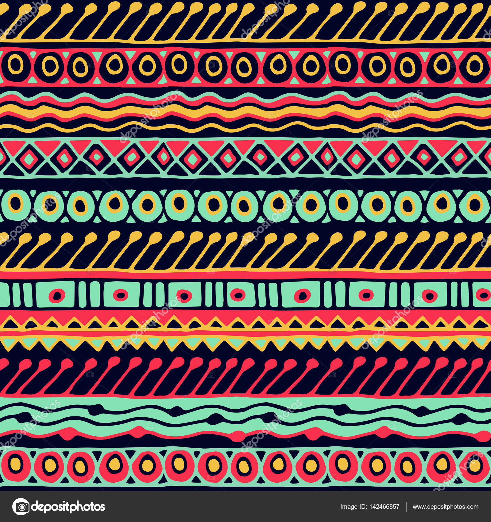Ethnicity seamless pattern. Boho style. Ethnic wallpaper. Tribal art print. Old abstract borders