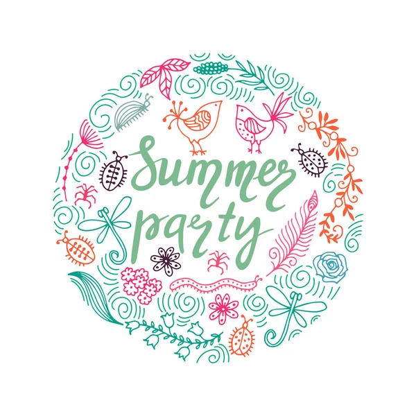 Hand getekende zomer thema zinnen. Moderne stijl belettering. Zomer feest. — Stockvector