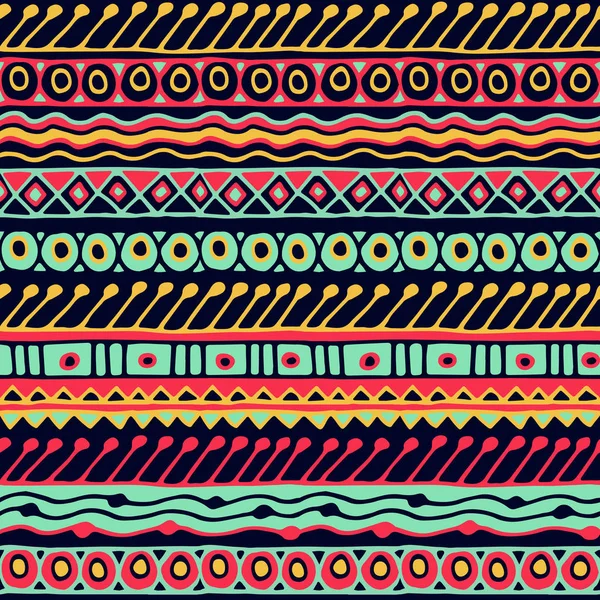 Patrón sin costura étnica. Estilo boho. Papel pintado étnico. Impresión de arte tribal. Textura de fondo de bordes abstractos antiguos — Vector de stock