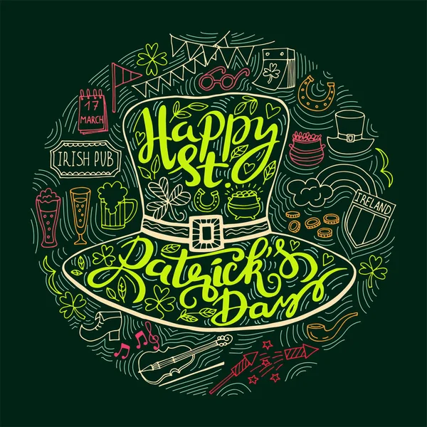 Saint Patricks Day coleção de símbolos tradicionais . —  Vetores de Stock