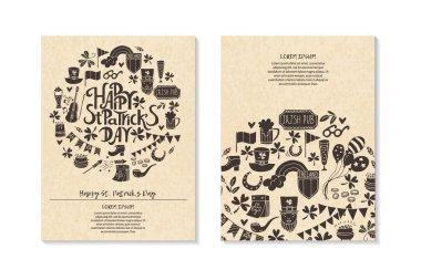 St.Patrick s gün. Tebrik ve davetiye kartları.