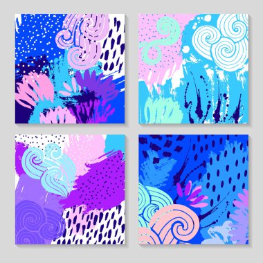 Dizi yaratıcı kartı şablonu ve el ilanları.