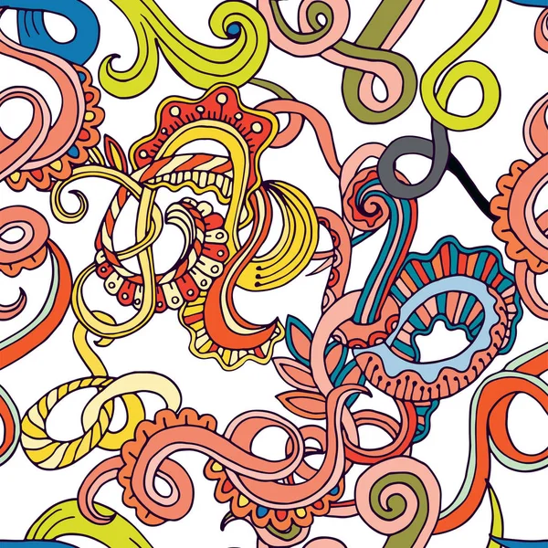 Abstrakta skiss dekorativa doodles hand dras etniska mönster. — Stock vektor