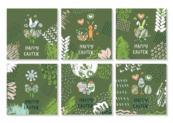 Set of cards for congratulations on Easter — Stock Vector