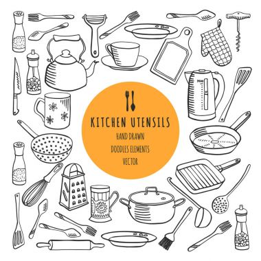 vektör mutfak gereçleri kümesi