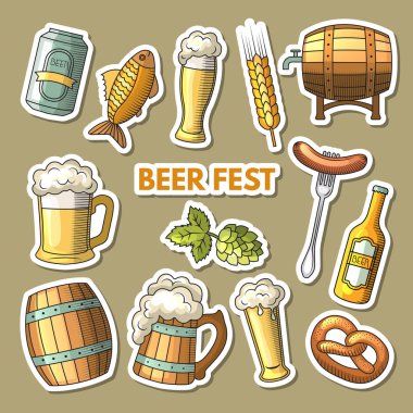 Farklı renkli bira simgeler vektör kümesi