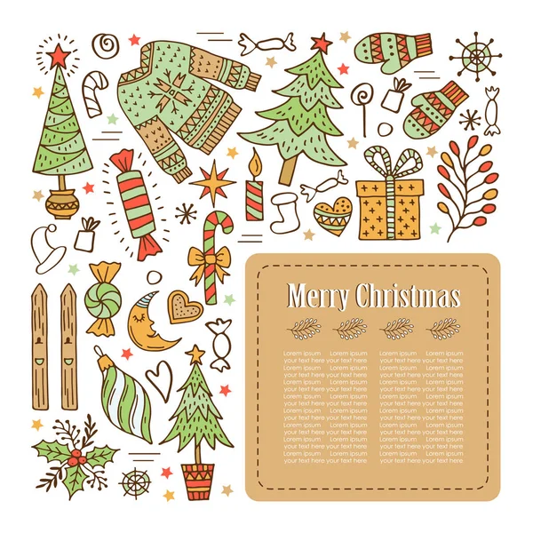 Дизайн різдвяної листівки — стоковий вектор