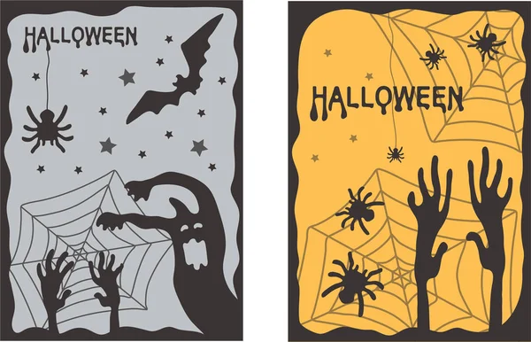 Halloween. Vektorsatz aus zwei vertikalen Bannern — Stockvektor