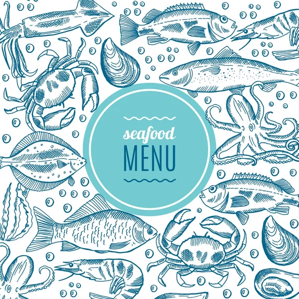 Diseño de mariscos. Estilo de formulario — Vector de stock