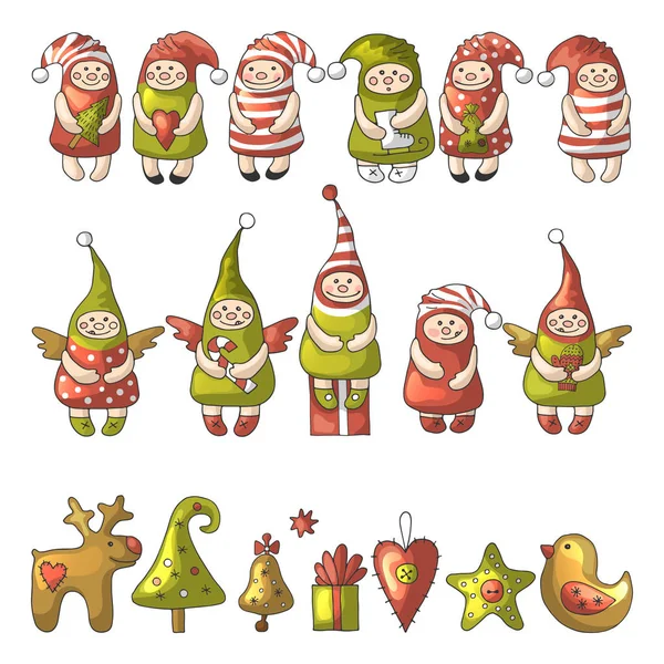 Ensemble d'icônes de gnome de différentes couleurs — Image vectorielle