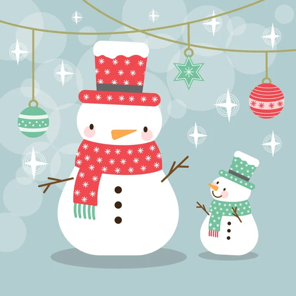 Greeting card, Christmas card with a snowman — Stock Vector