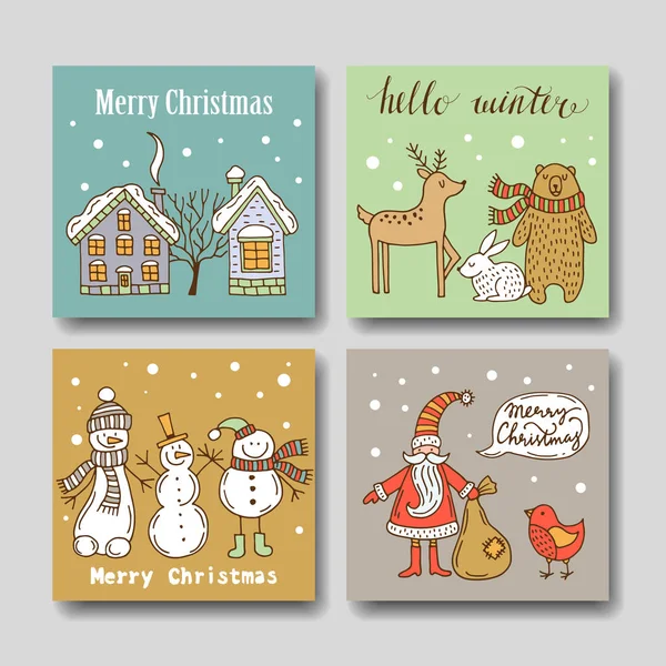 Natal conjunto de cartão de saudação — Fotografia de Stock