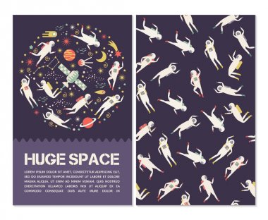 Uzay nesneleri, semboller ve tasarım öğeleri, Uzay gemileri, gezegenler, yıldızlar, roket, güneş, uydu