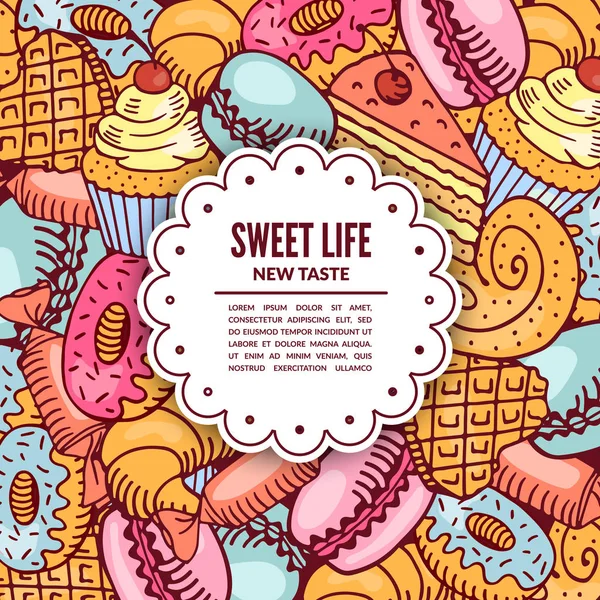 Πώληση γλυκά ζαχαροπλαστικής — Διανυσματικό Αρχείο