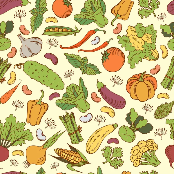 Fondo sin costuras con verduras — Archivo Imágenes Vectoriales