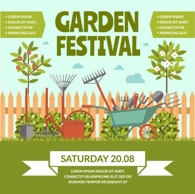 Garden festival colorful poster clipart