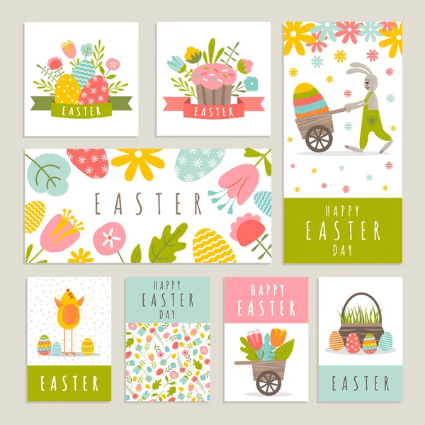 Set of cards on the Easter theme — Stock Vector