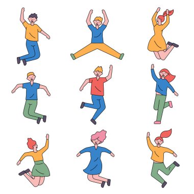 İnsanlar zıplıyor.