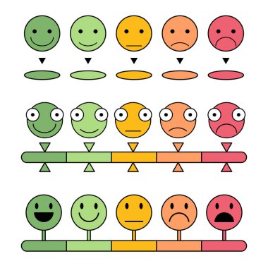 Feedback design concept and emotions big set vector illustration