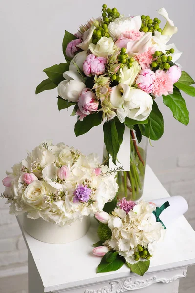 Bouquet of white peonies. — Stock Photo, Image