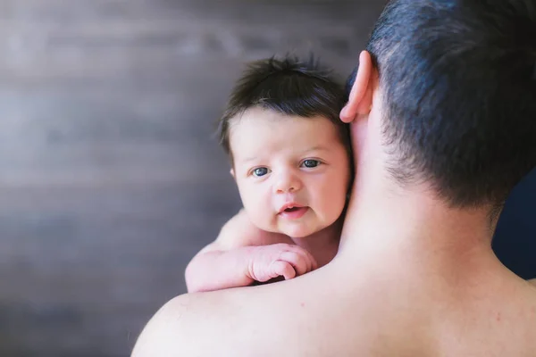 Boy is in the hands of a father — Stock Photo, Image