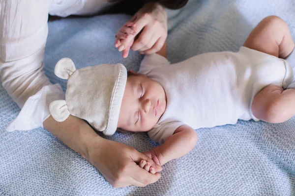 Woman and new born boy — Stock Photo, Image