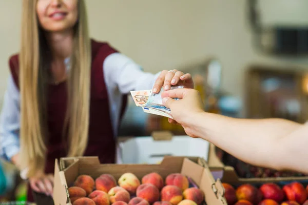 Cash payment in close-up