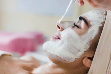 Spa facial mask application clipart
