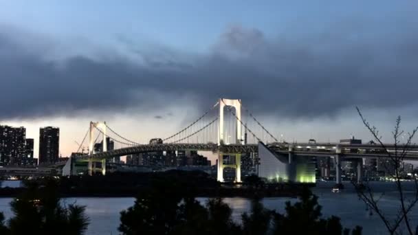 Vista del horizonte de la ciudad de Tokio desde Odaiba time lapse — Vídeo de stock