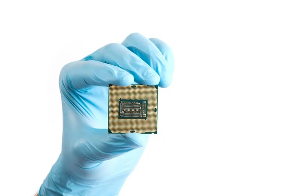 Ручной микропроцессор cpu близко — стоковое фото