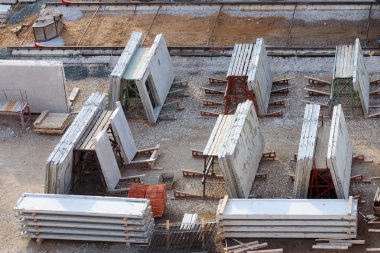 Bina yapım aşamasında hazırlama gri beton tabaka