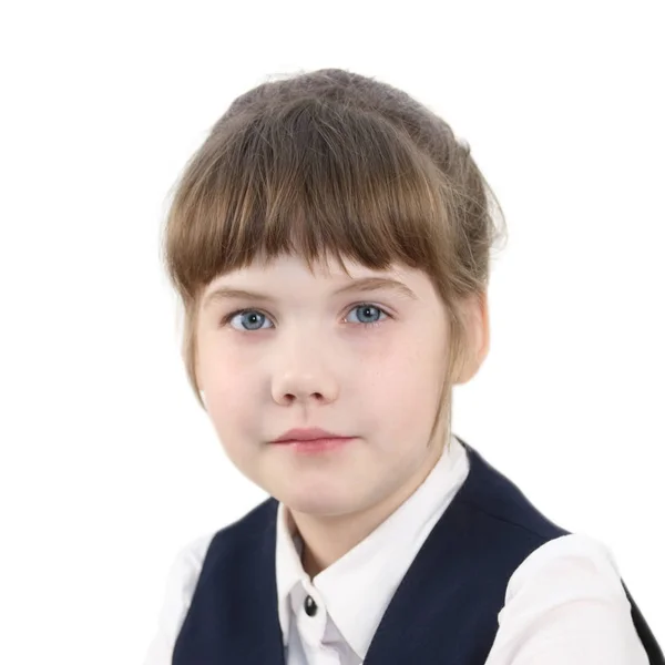 Porträt eines hübschen Schulmädchens in Uniform — Stockfoto