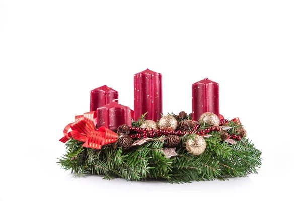 Advent candles on a white background — Stock Photo, Image