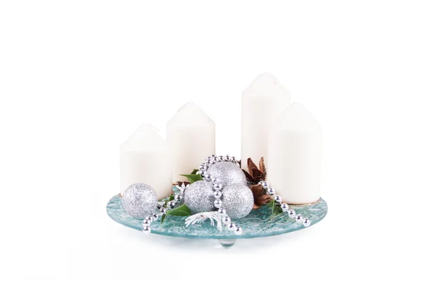 Advent kaarsen op een witte achtergrond — Stockfoto