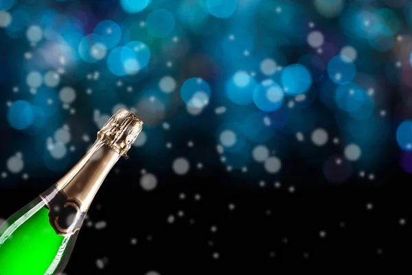 Champagne viering van het nieuwe jaar op Kerstmis achtergrond — Stockfoto