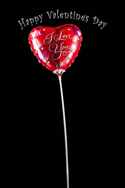 St.Valentines jantung pada latar belakang hitam — Stok Foto