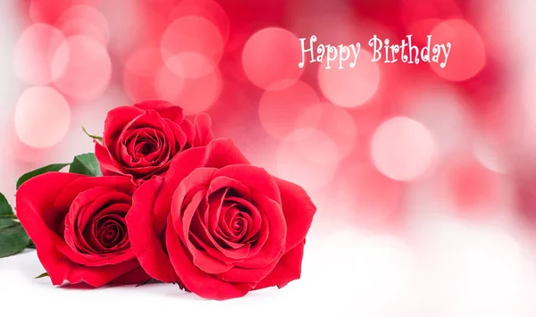 Birthday cards with red roses — Stock Photo, Image