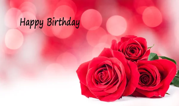 Cartes d'anniversaire avec des roses rouges — Photo