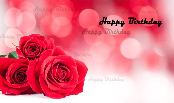 Birthday cards with red roses — Stock Photo, Image