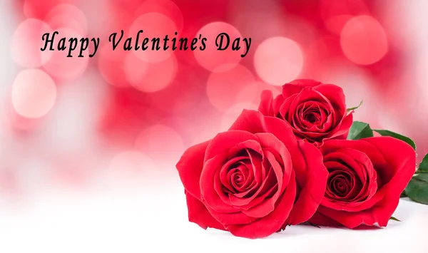 St.Valentines 明信片与红玫瑰 — 图库照片